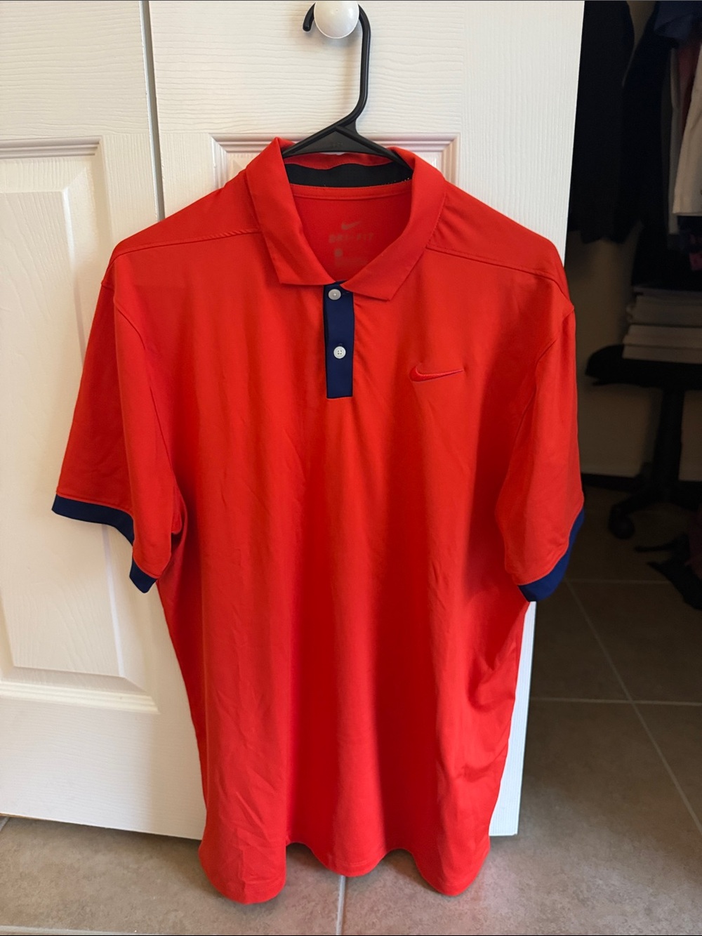Nike Men’s Red Polo with Navy Accents
